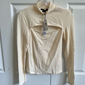 Sanctuary cream cut out turtleneck top